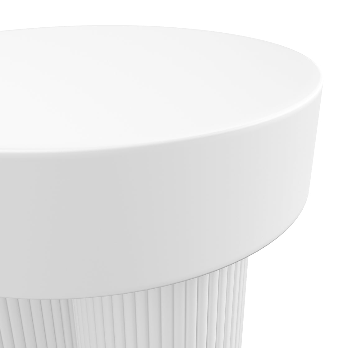 Astrid Reeded White Round Side Table